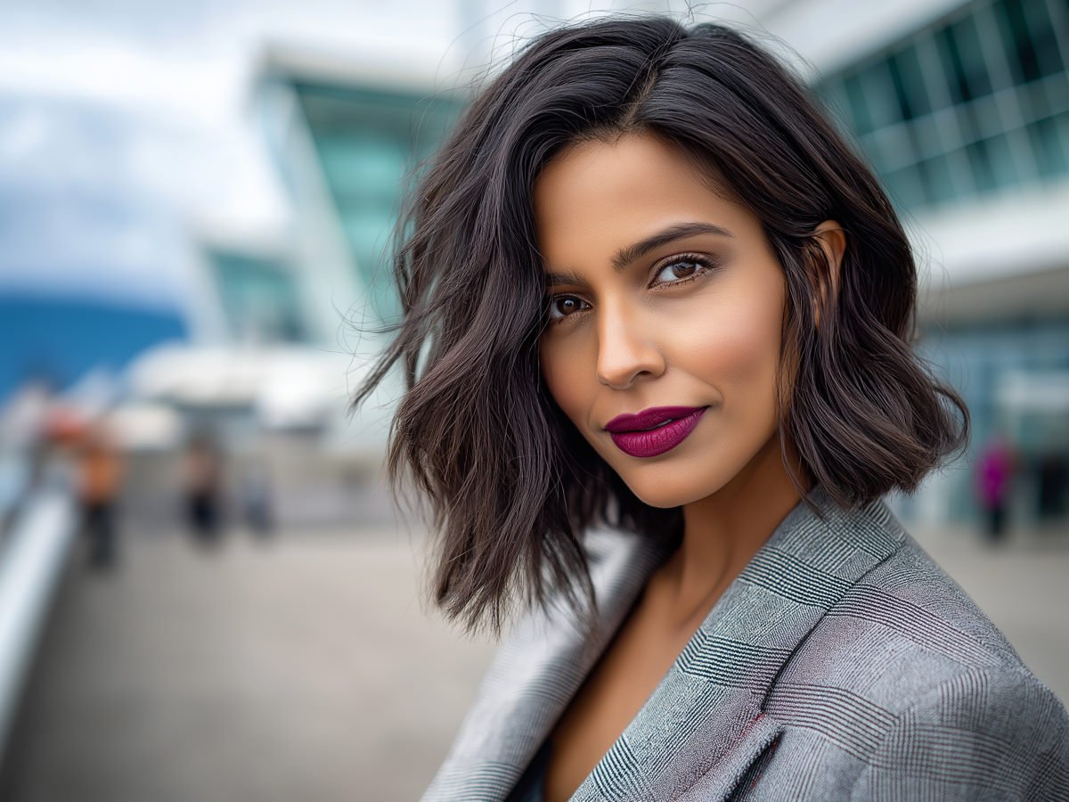 grey root coverage between hair colour applications side part